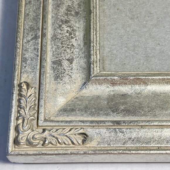 Vintage Art Deco Gold Tone Wood Leaf Picture Frame 4X5" Photo Distressed Finish - Picture 9 of 13